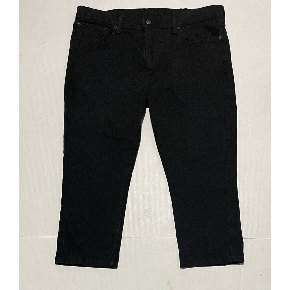 Levi's 511 Slim Fit Jeans Mens 38 X 22 Black Denim Pants Hemmed 22" Inseam